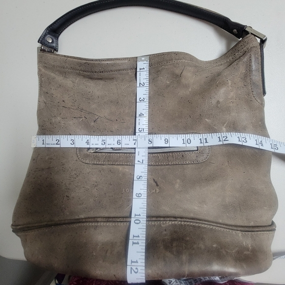 Longchamp Brown Distressed Antelope Leather Purse Made In France. - Picture 16 of 16